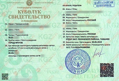 Birth certificate translation