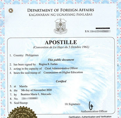 Translation of apostille