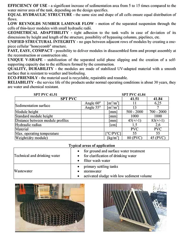 Translation of technical specifications of PVC modules into English